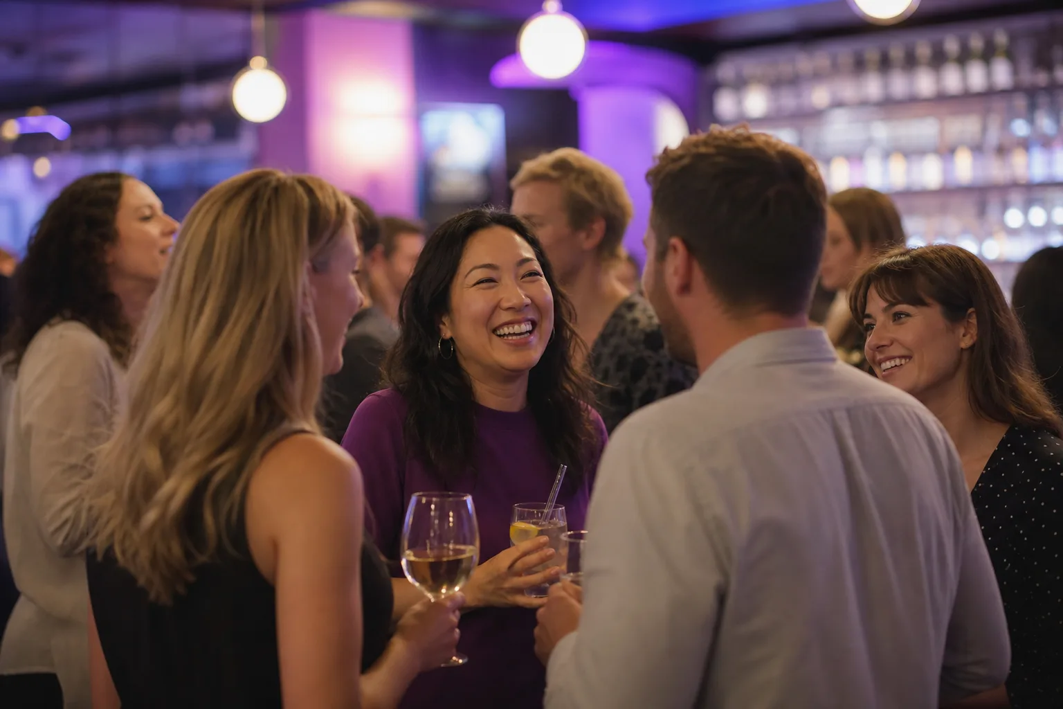 People chatting at a relaxed singles night in Herefordshire